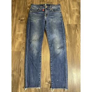 7 Seven For All‎ Mankind Jeans Womens 25 Skinny Blue Stretch Ankle Cropped Capri
